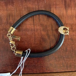 COACH Pave Leather Signature C Bracelet Black
